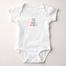 Hello World Baby Bodysuit, Cute Newborn Baby Gift