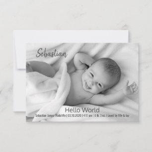 Hello World Baby Photo Cards