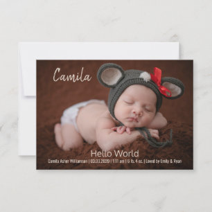 Hello World Baby Photo Cards