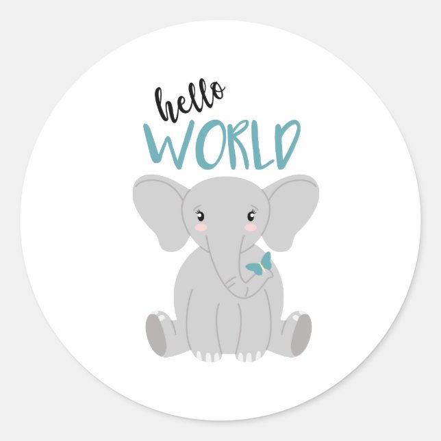 Hello World Classic Round Sticker (Front)