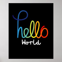 Hello world colourful 