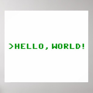 Hello World Computer Programming Poster