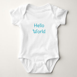 Hello world cute baby bodysuit