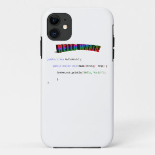 Hello World geek greeting Java iPhone 11 Case