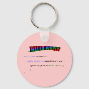 Hello World geek greeting Java Key Ring