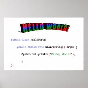 Hello World geek greeting Java Poster