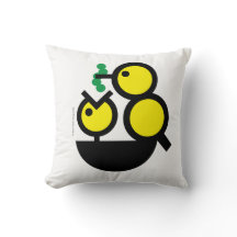 Hello World! Hungry Chick Throw Pillow