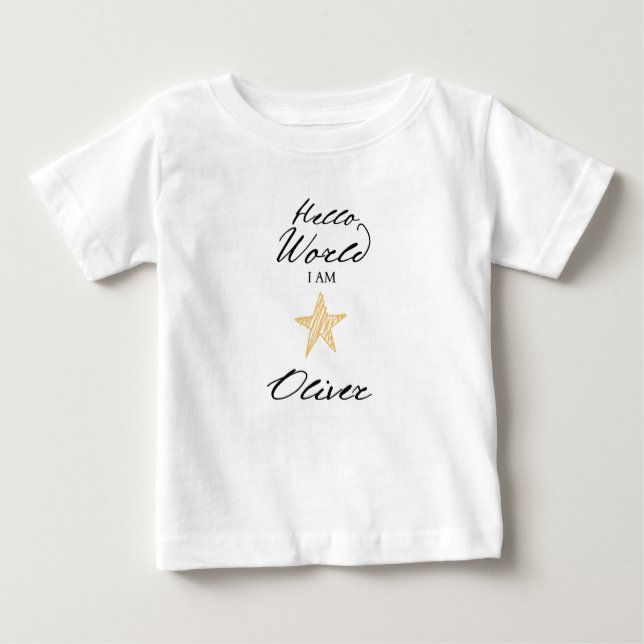 Hello World I am..., Personalized Name Kids Shirt (Front)
