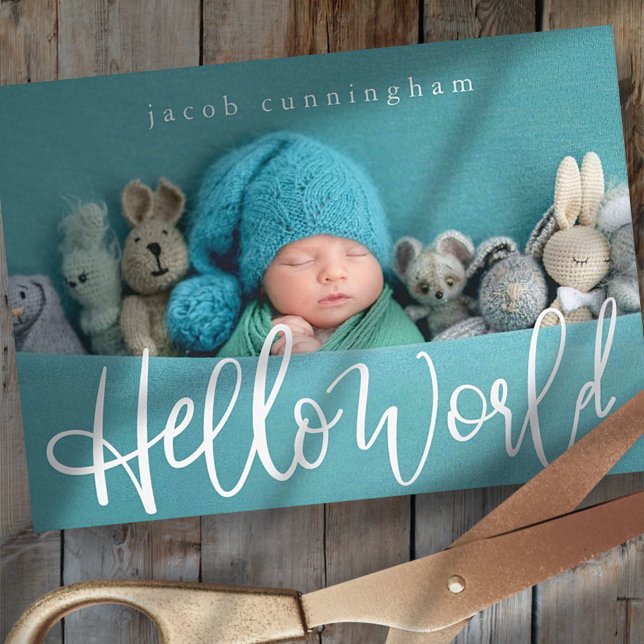 Hello World! Modern Playful Script New Baby (Creator Uploaded)