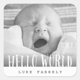 HELLO WORLD SQUARE STICKER