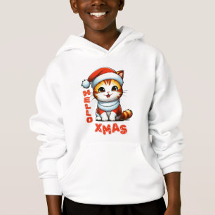 Hello Xmas - Cute Christmas cat in a Santa costume