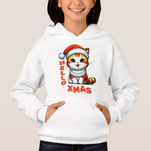 Hello Xmas - Cute Christmas cat in a Santa costume