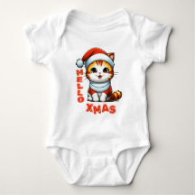 Hello Xmas - Cute Christmas cat in a Santa costume