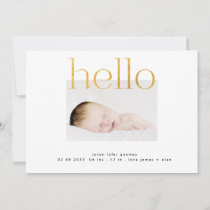hello yellow gold Foil modern simple minimalistic Announcement