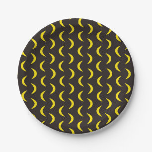Hello Yellow Moon - seamless Halloween pattern. Paper Plate