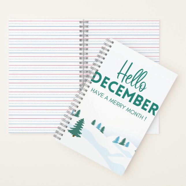 HelloDecember MerryChristmas Tree'sSpiral Notebook (Inside)