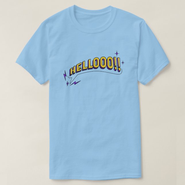 HELLOOO!! T-Shirt – Blue (Design Front)
