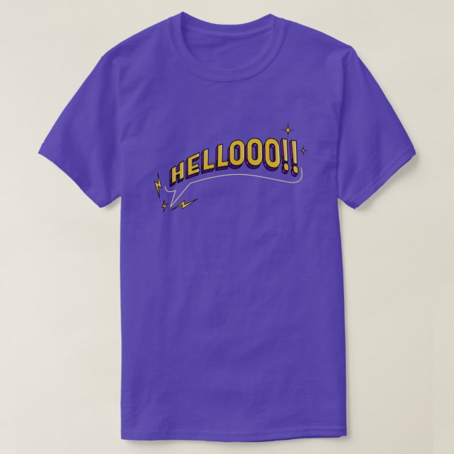 HELLOOO!! T-Shirt – Purple (Design Front)