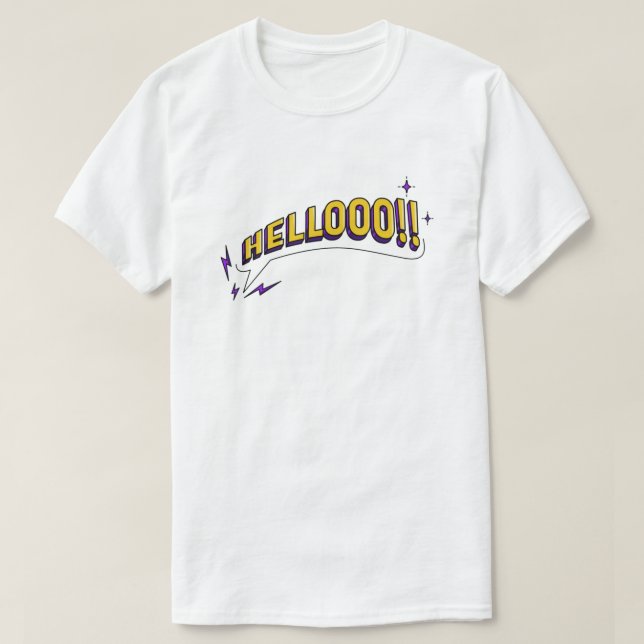 HELLOOO!! T-Shirt – White (Design Front)