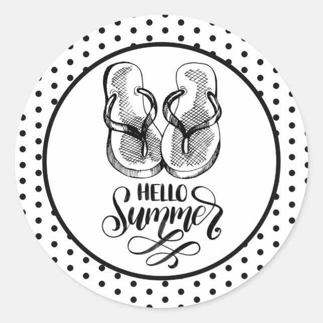 HelloSummer Flip Flops Sticker (Front)