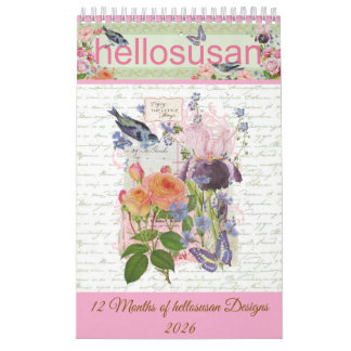 hellosusan Designs 12 Month Calendar 2026