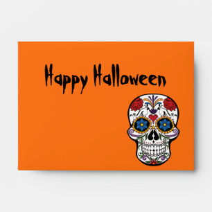 Helloween floral sugar skull envelope