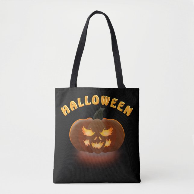 Helloween Pumpkin Tote Bag (Front)