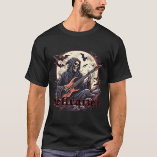 HellRaizer Reaper Playing Guitar with Bats and Moo T-Shirt