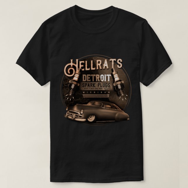 Hellrats Spark Plugs for Hot Rods T-Shirt (Design Front)