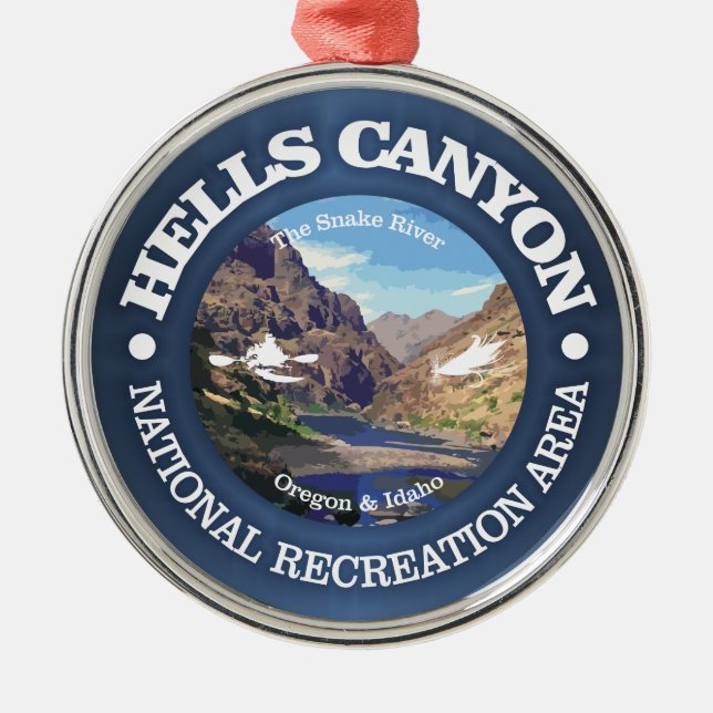 Hells Canyon NRA Metal Ornament (Front)
