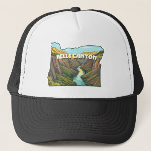 Hells Canyon Oregon Map Trucker Hat
