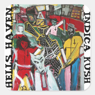 HELLS HAVEN INDICA KUSH SQUARE STICKER