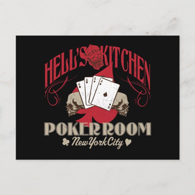 Hells Kitchen Poker Room, New York City Postcard (Front)
