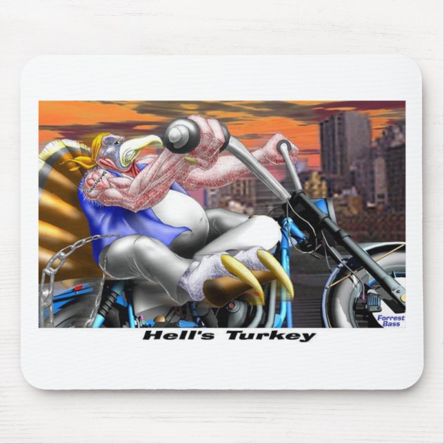 Hells Turkey Funny Thanksgiving Harley Tees & Gift Mouse Pad (Front)