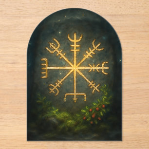 Helm of Awe Aegishjalmur Norse Protective Symbol Acrylic Invitations