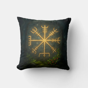 Helm of Awe Aegishjalmur Norse Protective Symbol Cushion
