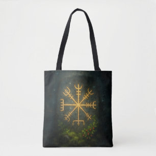 Helm of Awe Aegishjalmur Norse Protective Symbol   Tote Bag