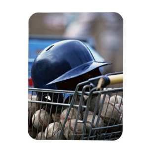 Helmet and Baseball Ball Magnet