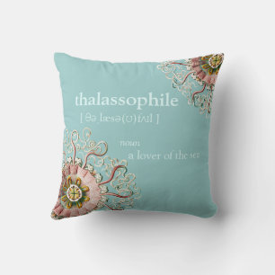 Helmet jellifish and baby starfish vintage cushion