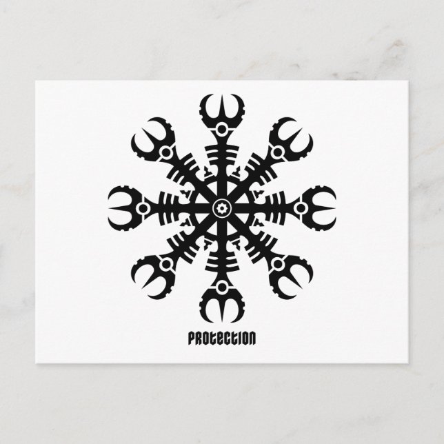 Helmet of awe - Aegishjalmur No.2 (black) Postcard (Front)