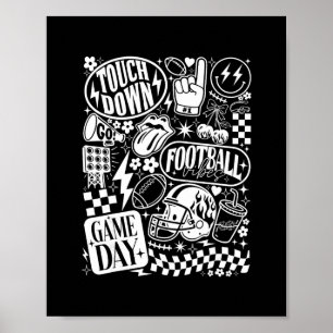 Helmet Touchdown American Footll Game Day Thanksgi Poster