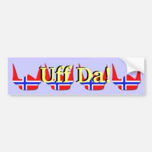 Helmet Viking Flag Norway Design Bumper Sticker