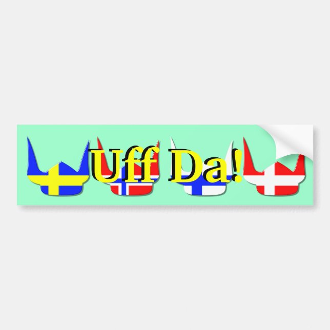 Helmet Viking Flag Norway Design Bumper Sticker (Front)