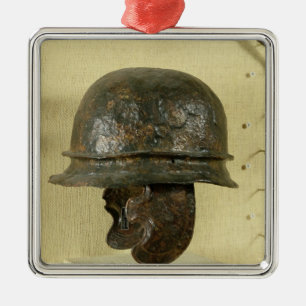 Helmet with cheek guards, from Alesia, Tene III Metal Ornament