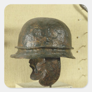 Helmet with cheek guards, from Alesia, Tene III Square Sticker