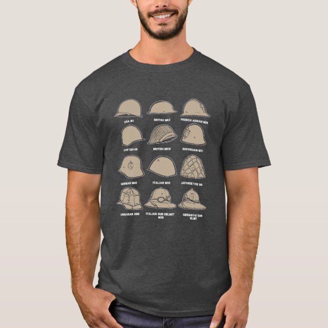 Helmets of the World War 2 T-Shirt (Front)