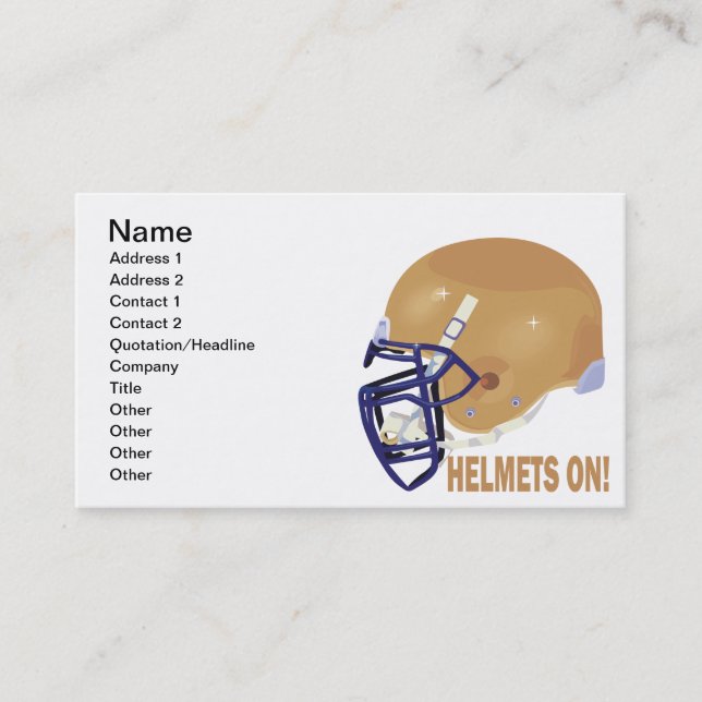 Helmets On Business Card (Front)
