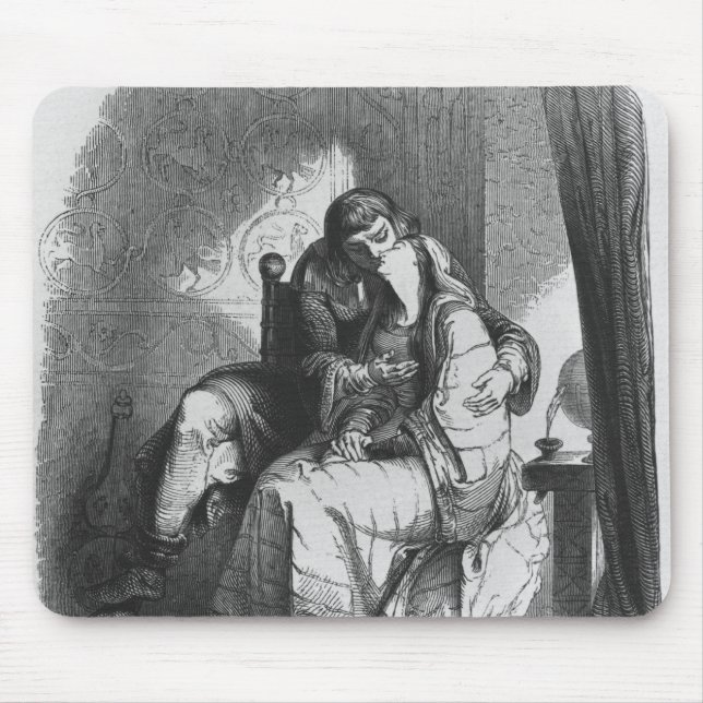 Heloise and Abelard kissing Mouse Pad (Front)