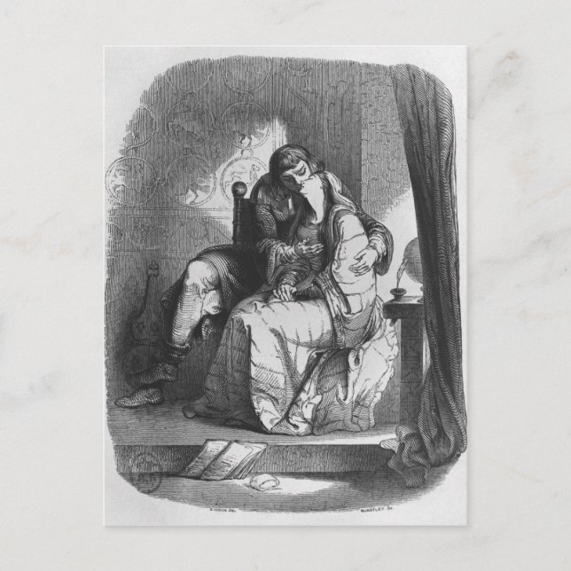 Heloise and Abelard kissing Postcard (Front)