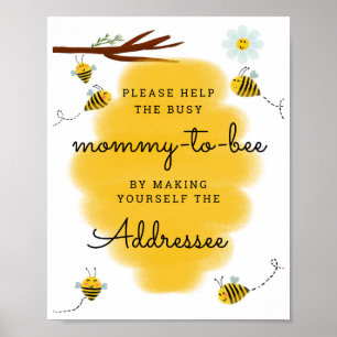 Help Busy Mummy-to-bee   Baby Shower Addressee Poster